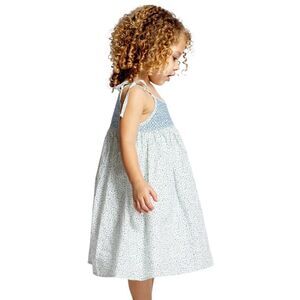 Minnow girls hibiscus ditsy smocked dress with shoulder ties 7/8 years
